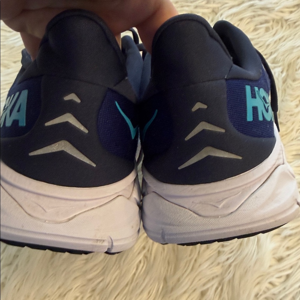 Hoka Men's Blue and White Athletic Shoes size 13D very good condition see photos - Picture 9 of 12